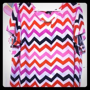 New Directions Chevron Print Blouse